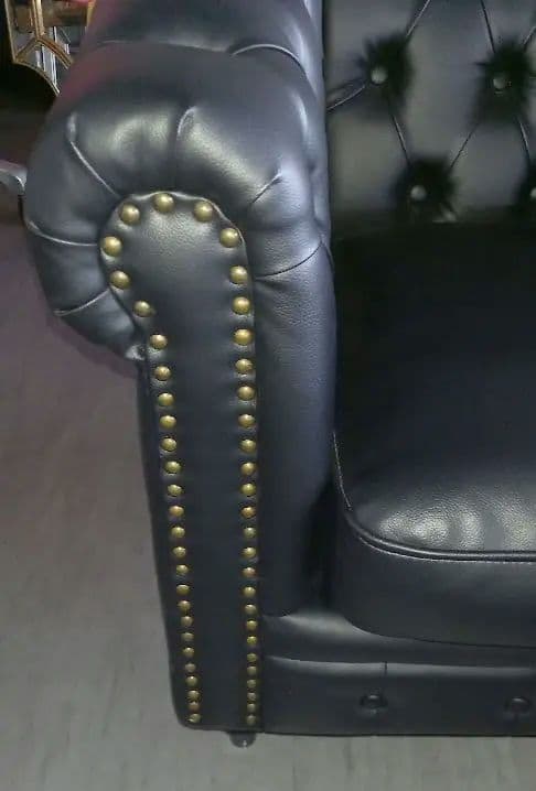 送料込 １人掛 チェスターフィールドソファー