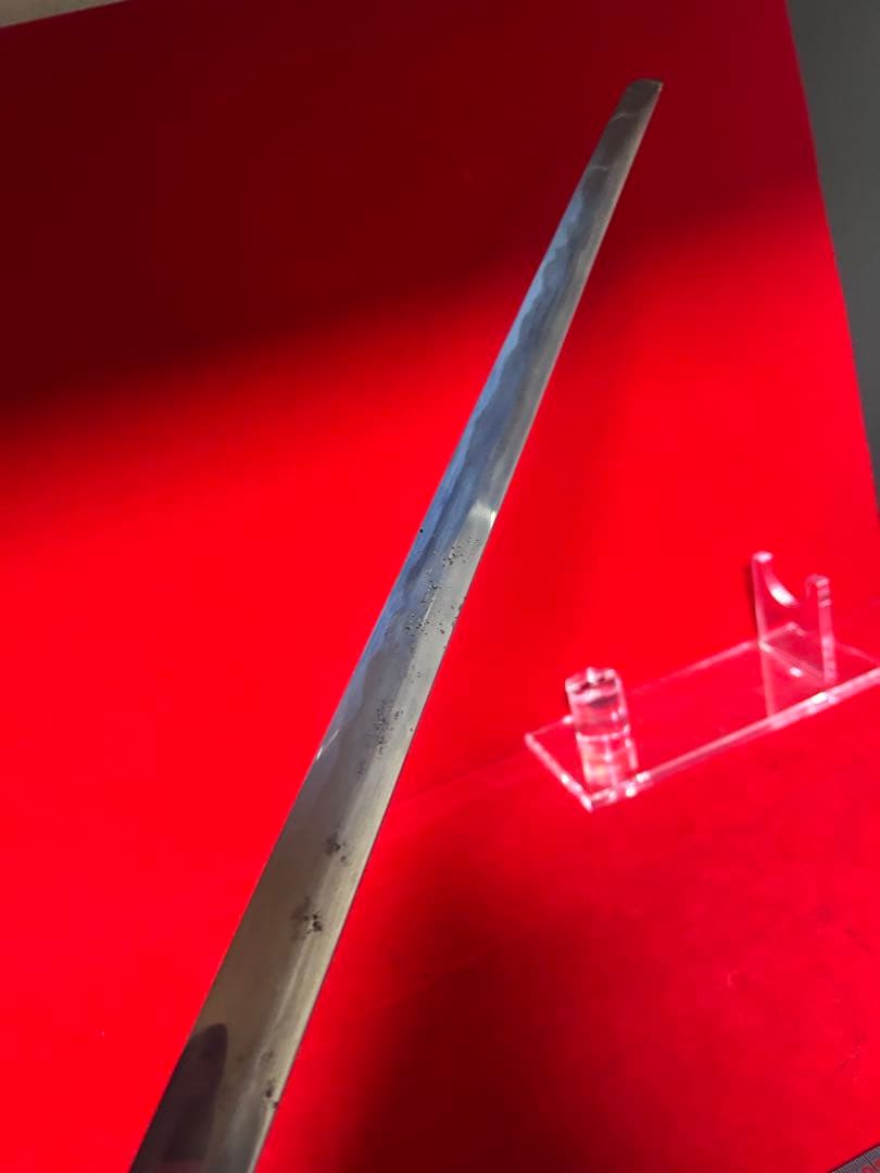 01569 包丁　マグロ包丁　先丸型　玉鋼製　銘有り　刃文綺麗　地肌有り　未使用