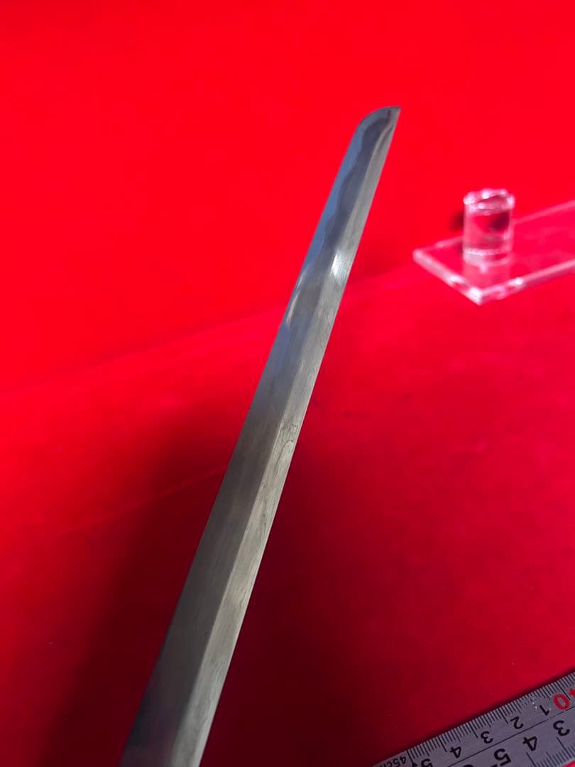 01569 包丁　マグロ包丁　先丸型　玉鋼製　銘有り　刃文綺麗　地肌有り　未使用