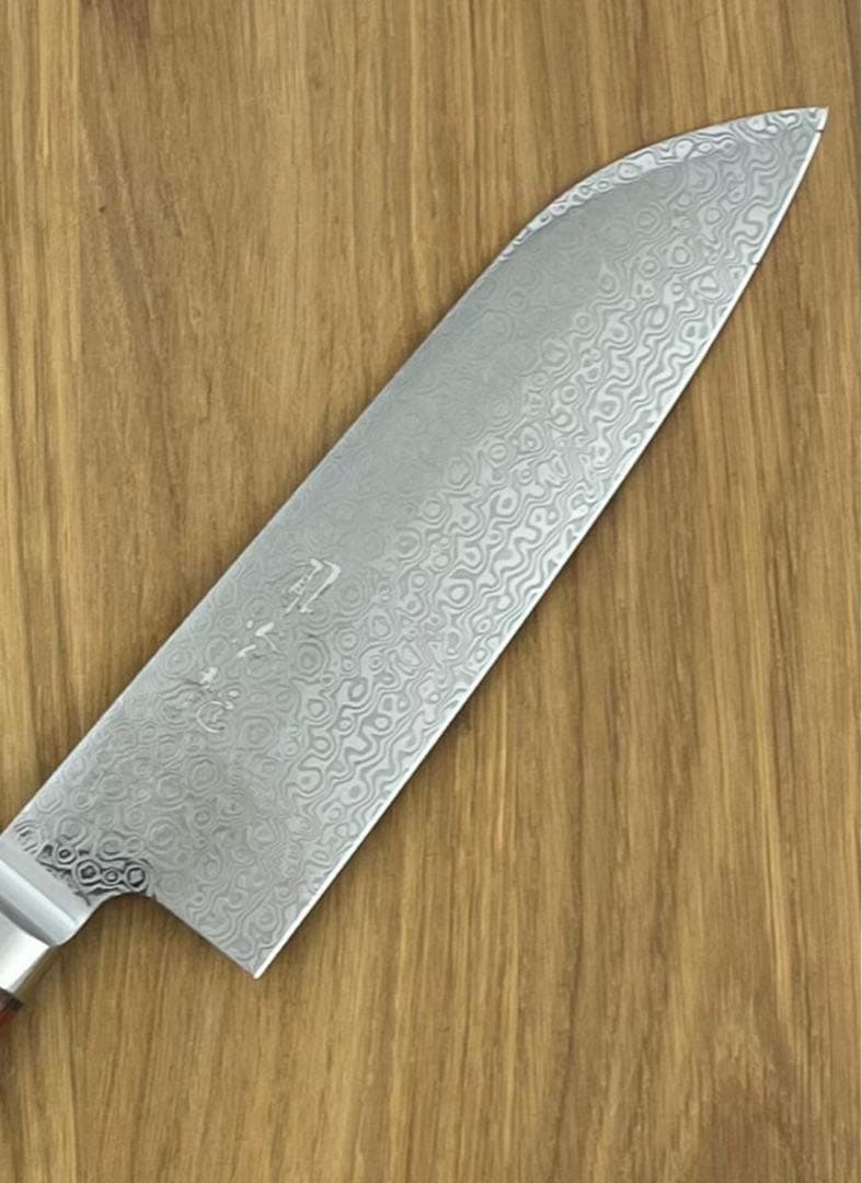 龍泉刃物　鳳炎龍　コアレス　vg10 + vg2 三徳170mm 寄木ハンドル