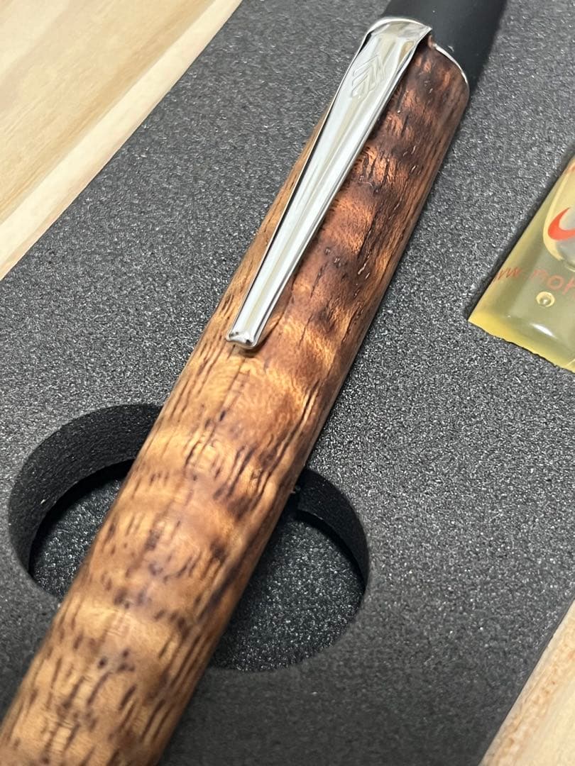 野原工芸 ハワイアンコアカーリー ボールペン　ロータリー SANZO シルバー