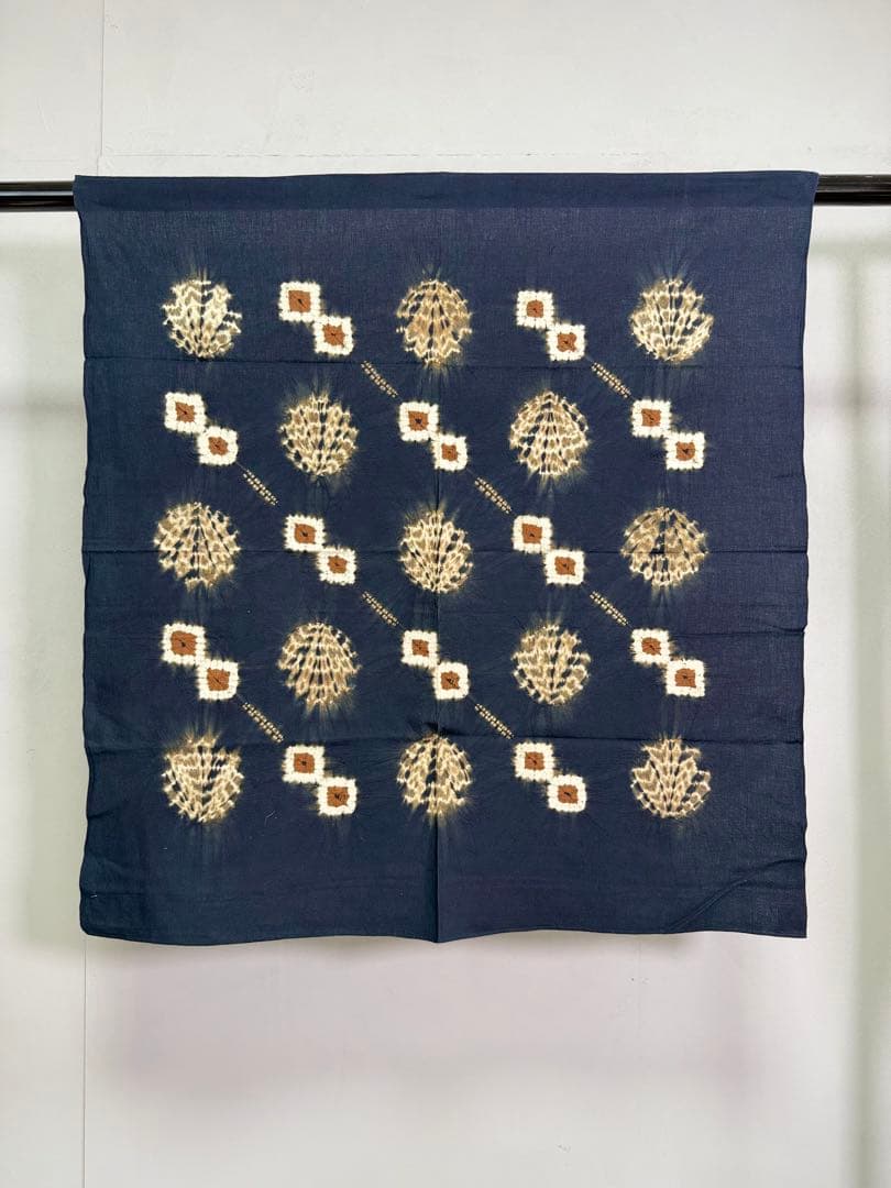 N27 「片野元彦」藍染絞り作家 有松鳴海絞り 天然草木染古布 和装着物