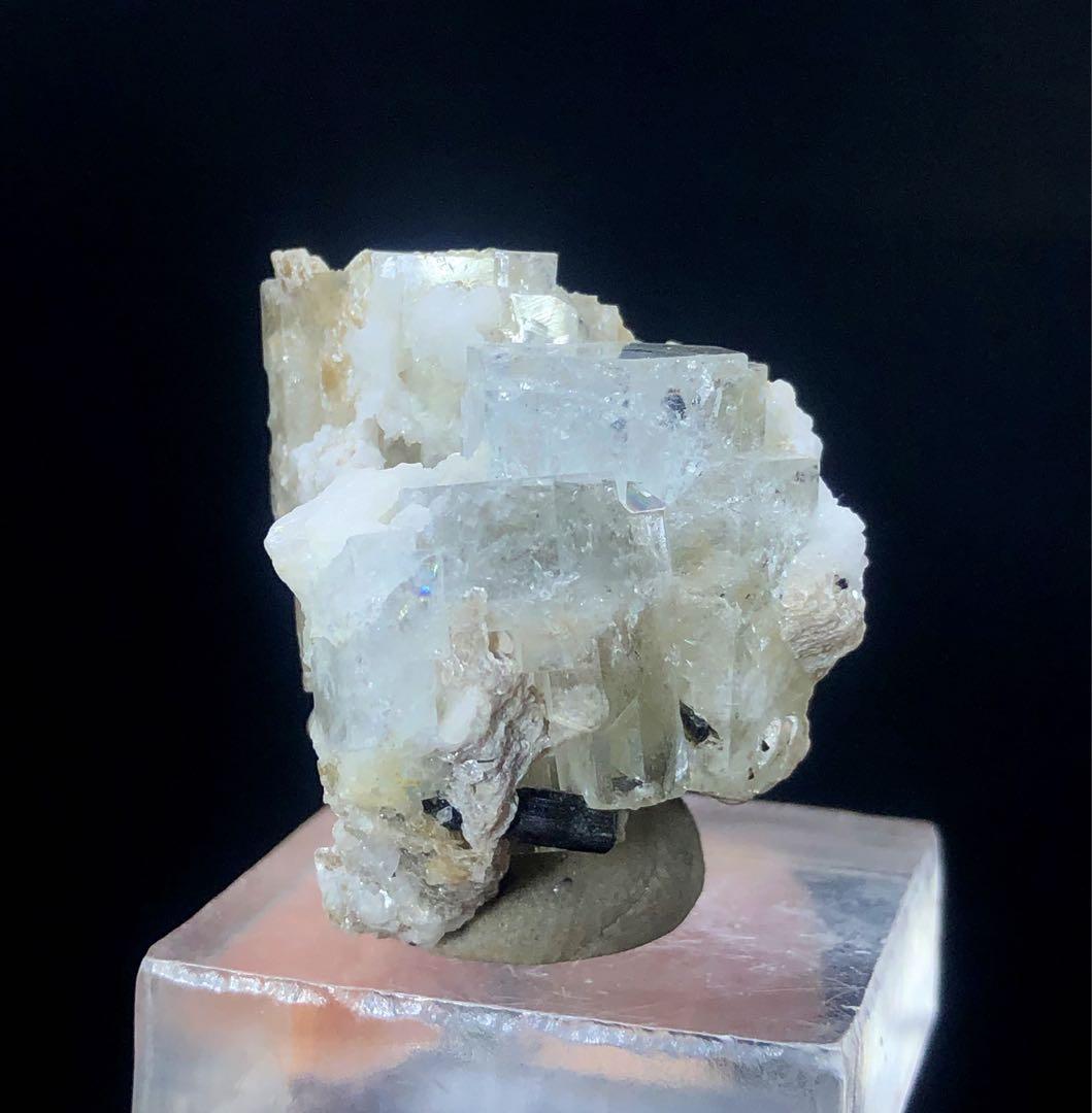 ショールトルマリンとホワイトマイカ入りアクアマリンクリスタル