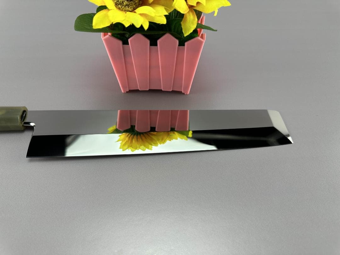 5613 角型薄刃包丁 8寸 ウルトラ鏡面仕上げ 刺身包丁 スネークウッド八角柄