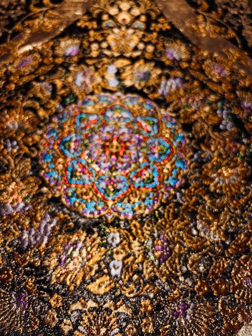 【美品】袋帯 宝相華 黒金色 宝相華 ゴージャス