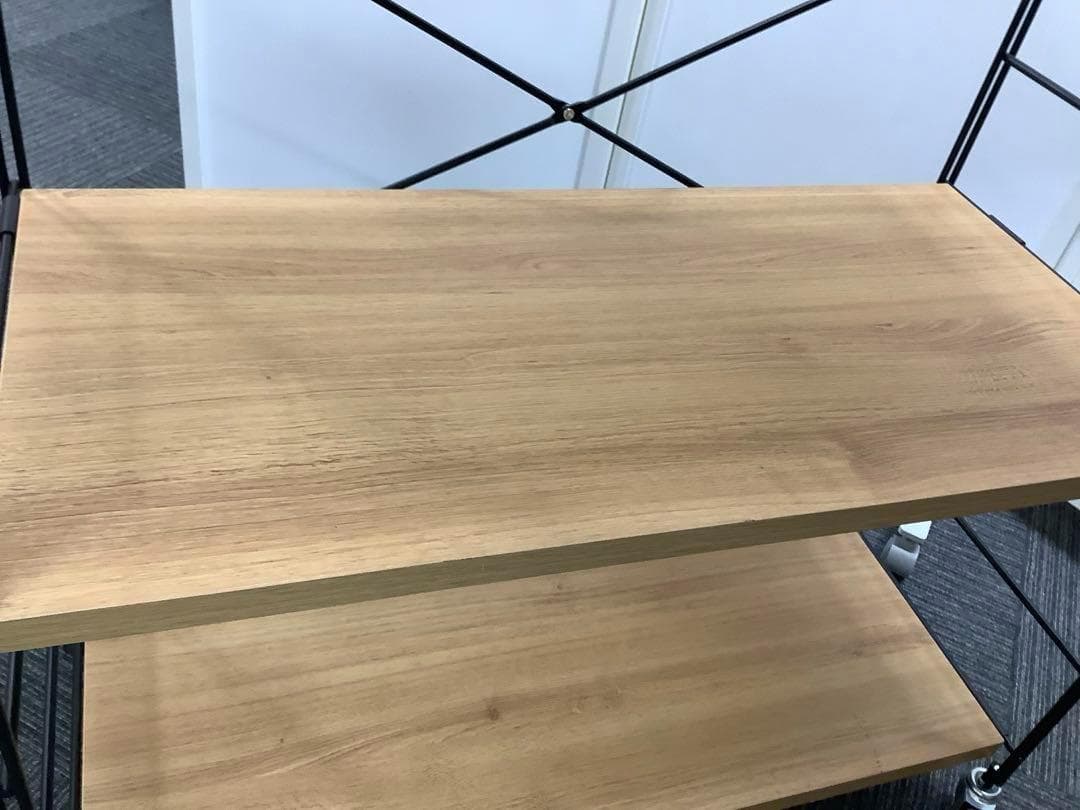 【訳あり格安】山善 ウッドシェルフ5段 キャスター付き MWS-16845