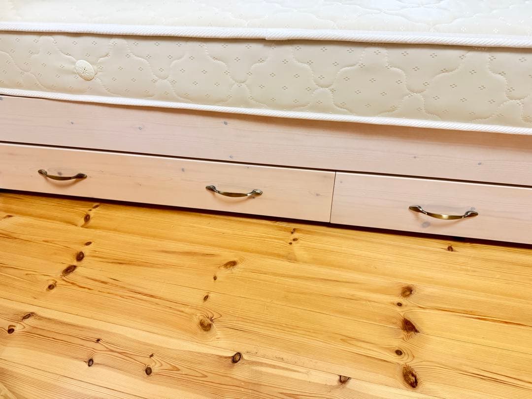 収納付ベッド セミシングル 電源付 Reineすのこ マットレス付