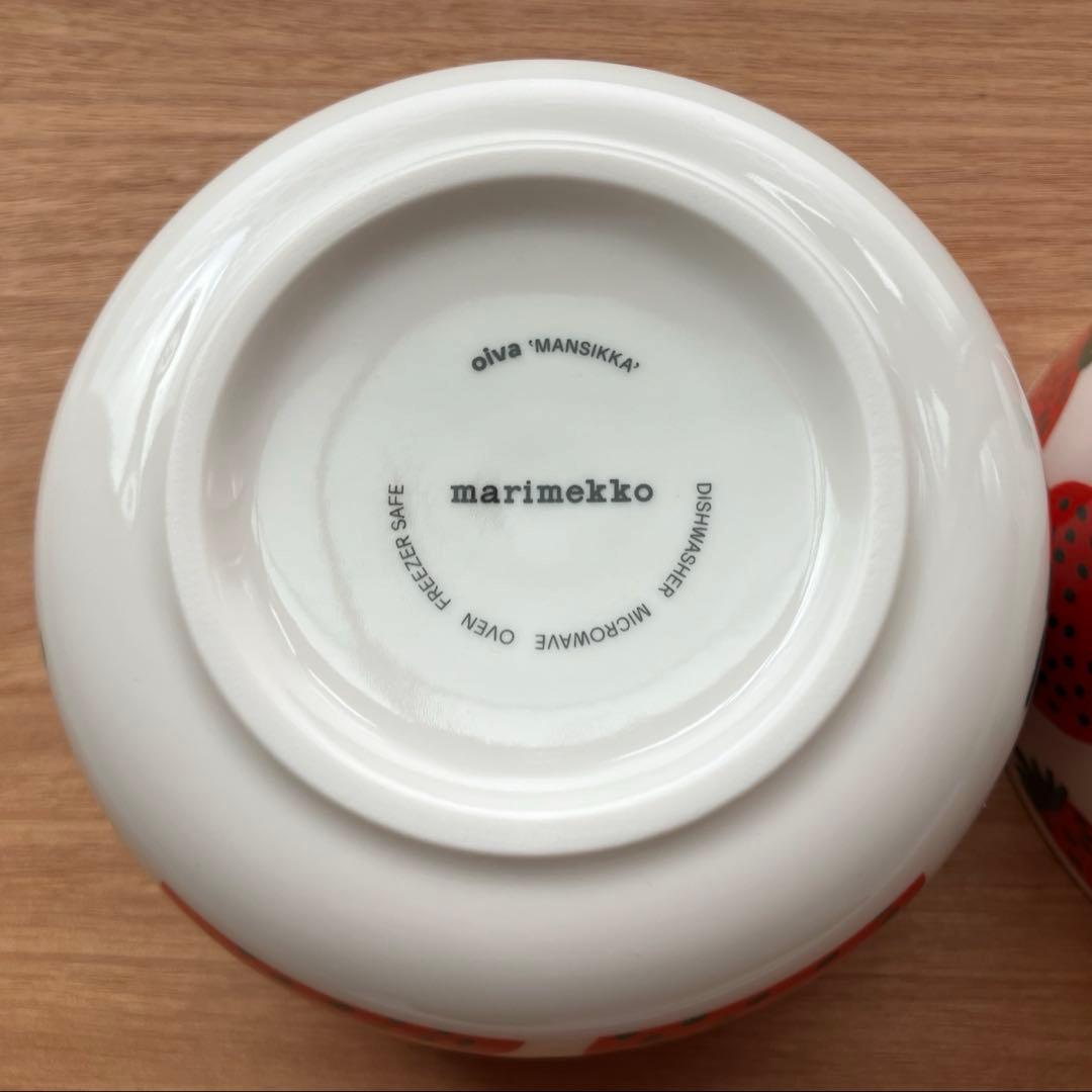 マリメッコ　マンシッカ　レッド　ボウル　2個セット