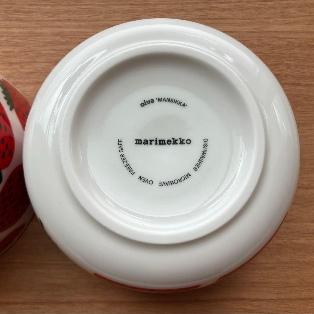 マリメッコ　マンシッカ　レッド　ボウル　2個セット