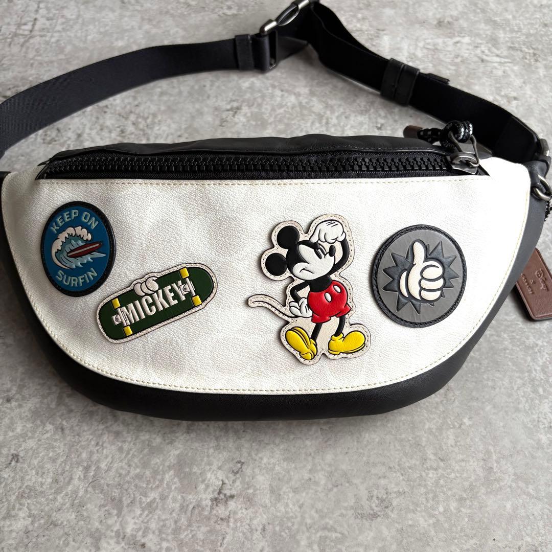 【あき様】COACH シグネチャー ディズニー ミッキー コラボ ボディバッグ