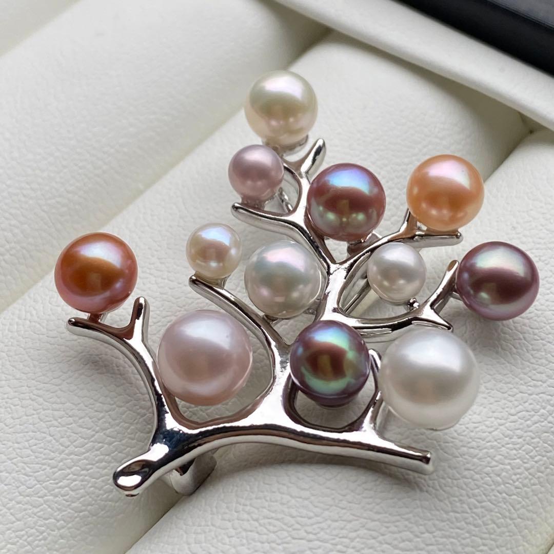 本真珠　淡水無核パール両用ブローチ/ネックレストップ　小粒多彩BL042