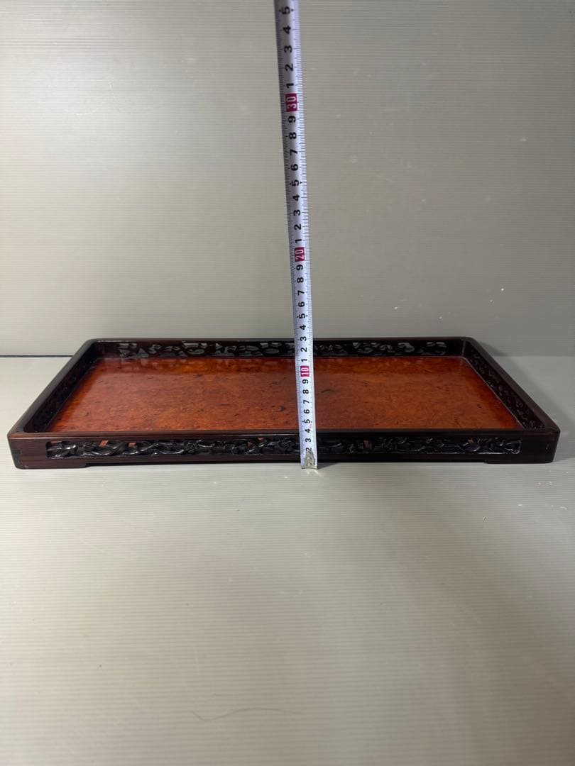 2391 唐木 煎茶盆 煎茶道具 お盆　時代物