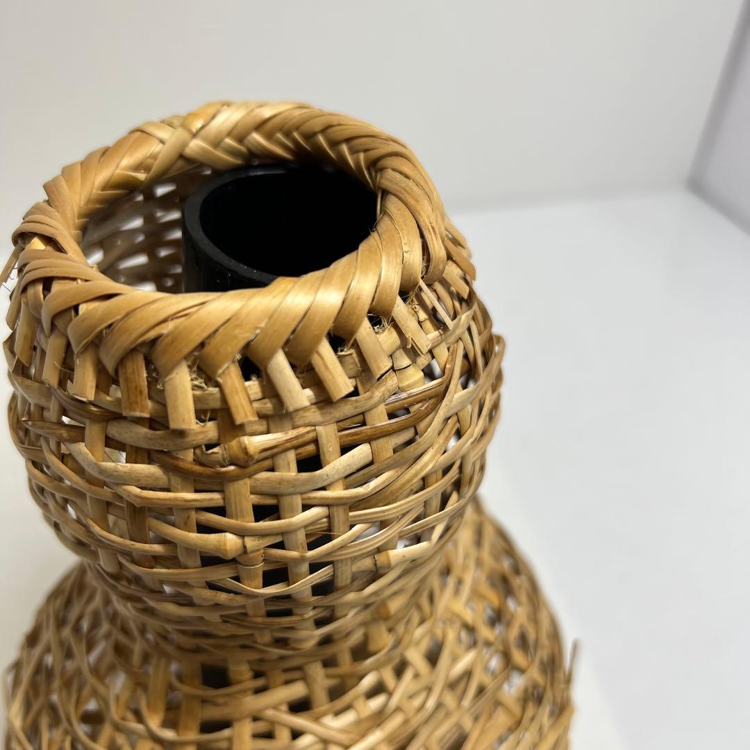 有馬籠　昭竹斎作　竹細工花籠　共箱　h22cm 東K7-1228①