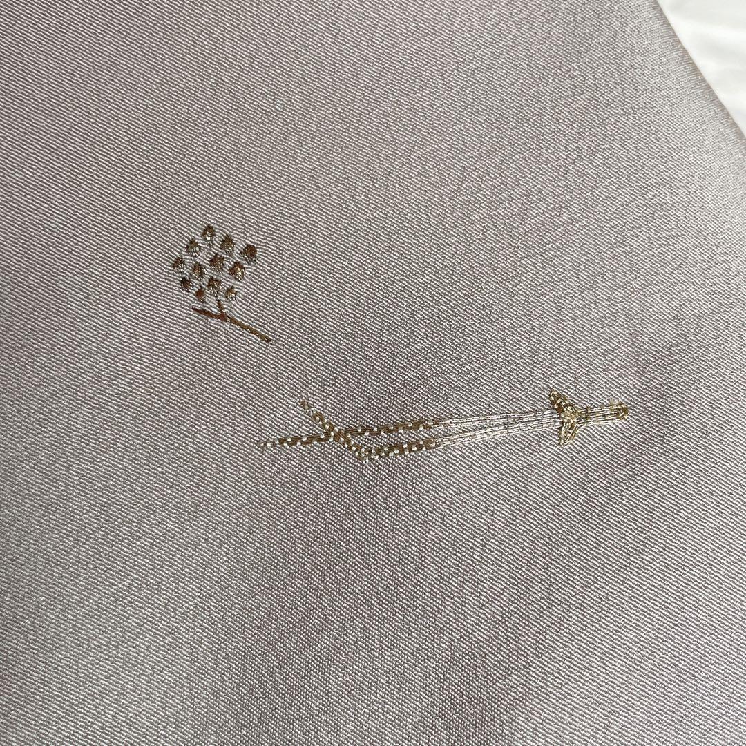 訪問着+長襦袢　フルセット　松葉散らし　手刺繍　着物　付け下げ　Q5