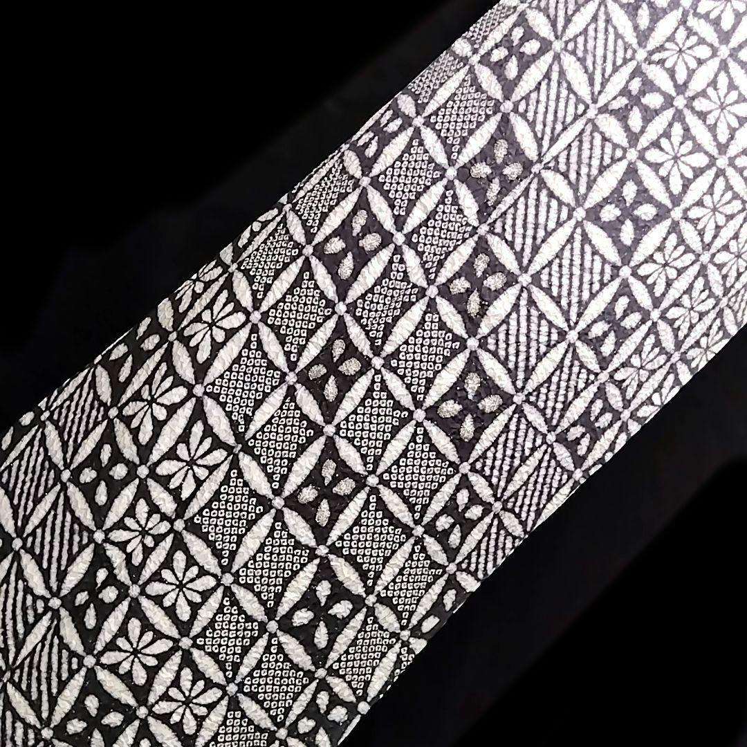 訪問着 着物セット 刺繍 銀通し 袋帯 絞り 白 灰色 グレー