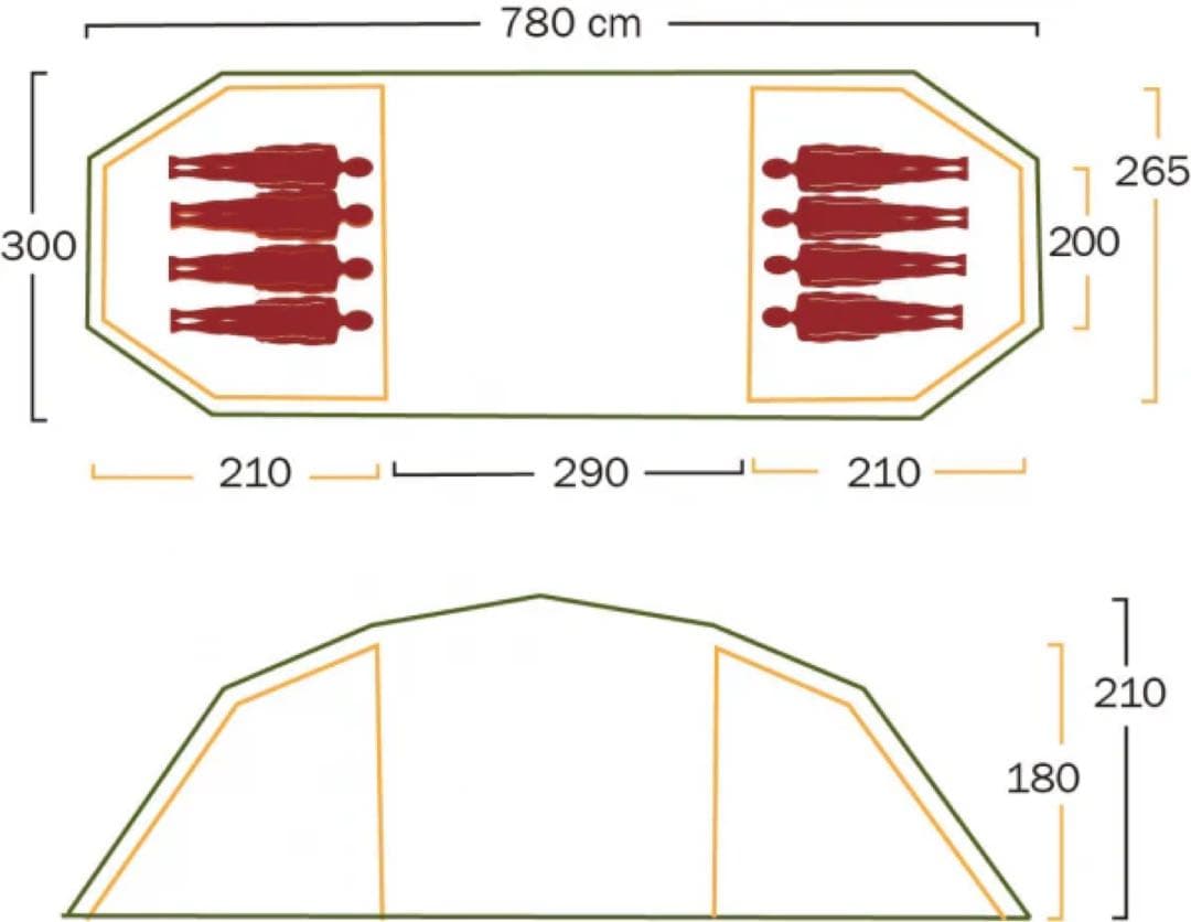 新品 ヘルスポート バルホール 6-8 アウターテント トンネルテント