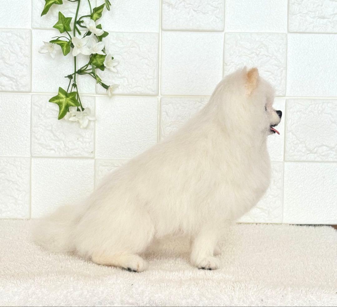 羊毛フェルト ハンドメイド 犬【ポメラニアン】ぬいぐるみ 置物 うちの子