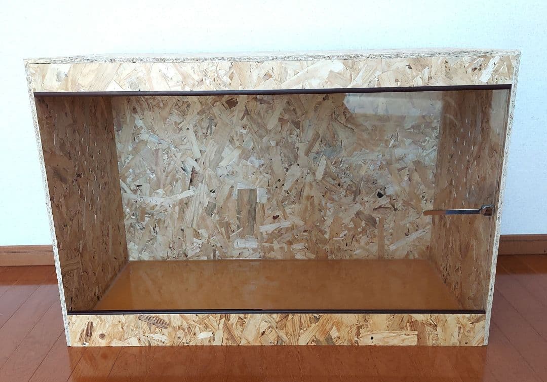 OSBボード製 飼育ケージ アクリル扉付き