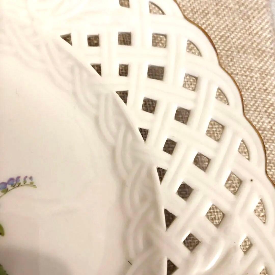 【美品】マイセン レース透かしプレート（ご希望の方には木製スタンドお付けします）