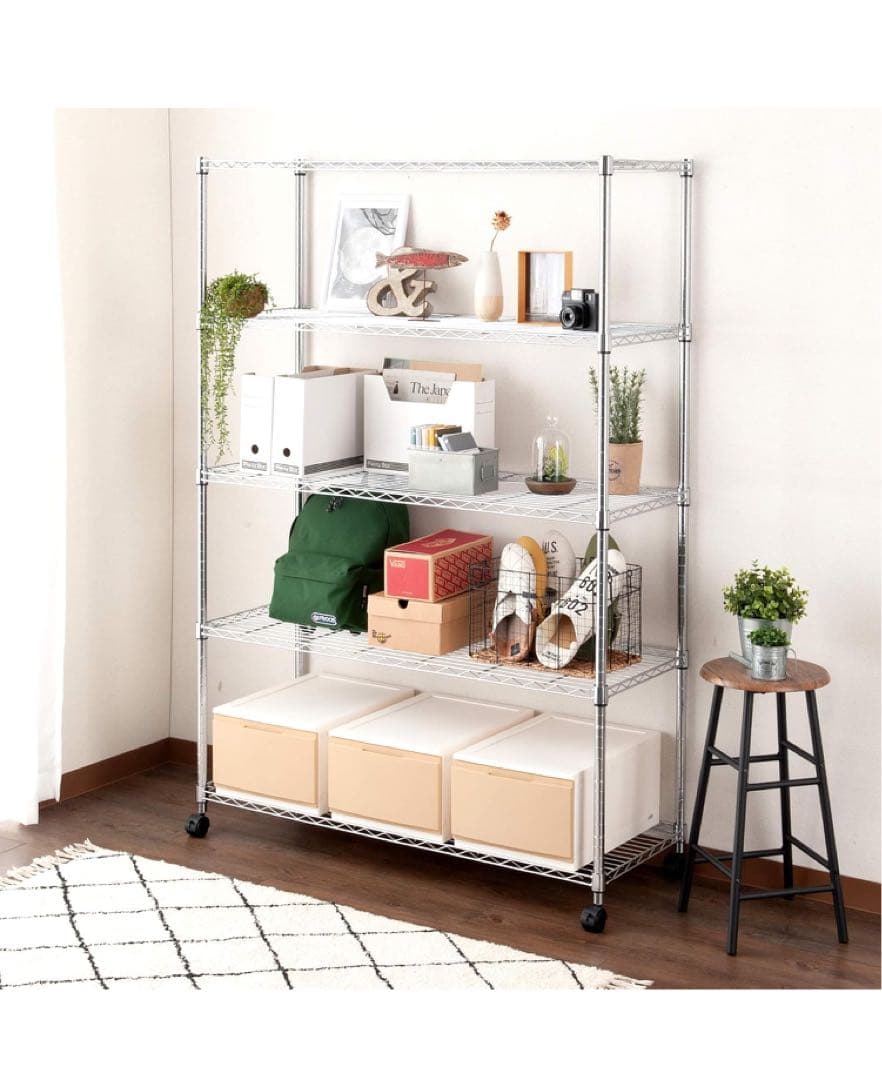 ドウシシャ 棚 メタルルミナスラック 5段 幅120×奥行46×高さ180cm