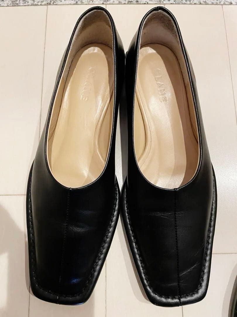 靴 CLANE OUTSTITCH SQUARE FLAT SHOES 36