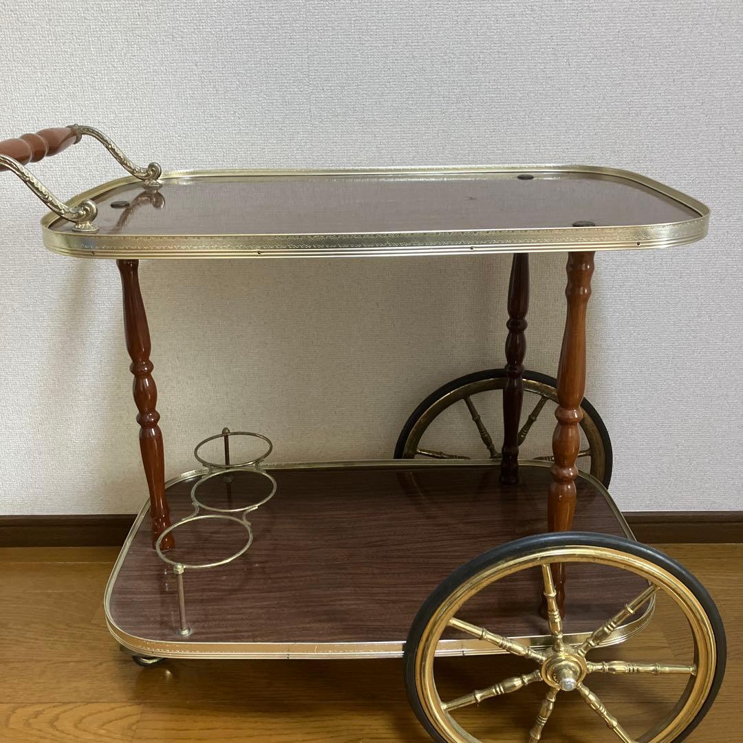 イタリアアンティーク　キッチンワゴン　トロリー　サイドテーブル　台車