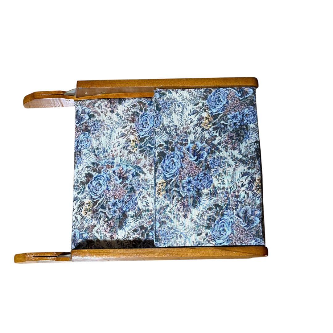 昭和レトロ 花柄 折り畳み座椅子 4脚セット 和風 木製