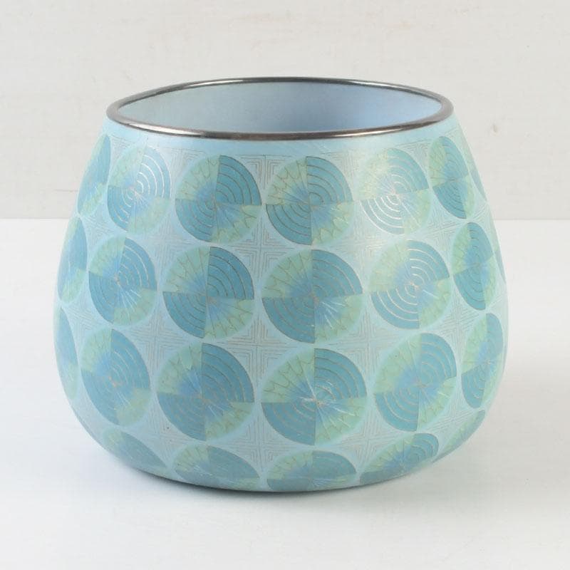 七宝焼　有線七宝　米澤慧聿子作　花器　壷　D　9714