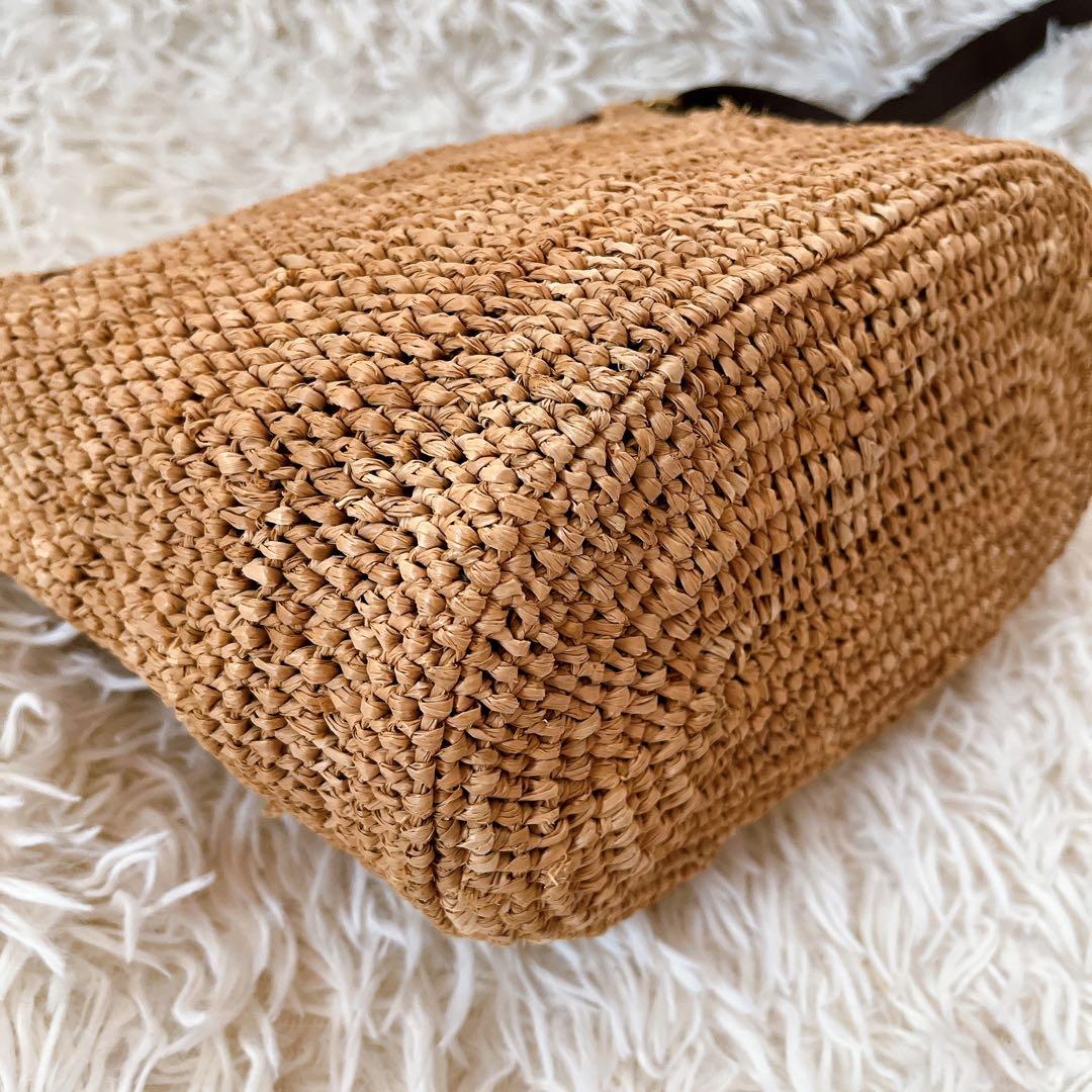 美品✨IBIZA イビサ ラフィア かごバッグ ショルダーバッグ ナチュラル
