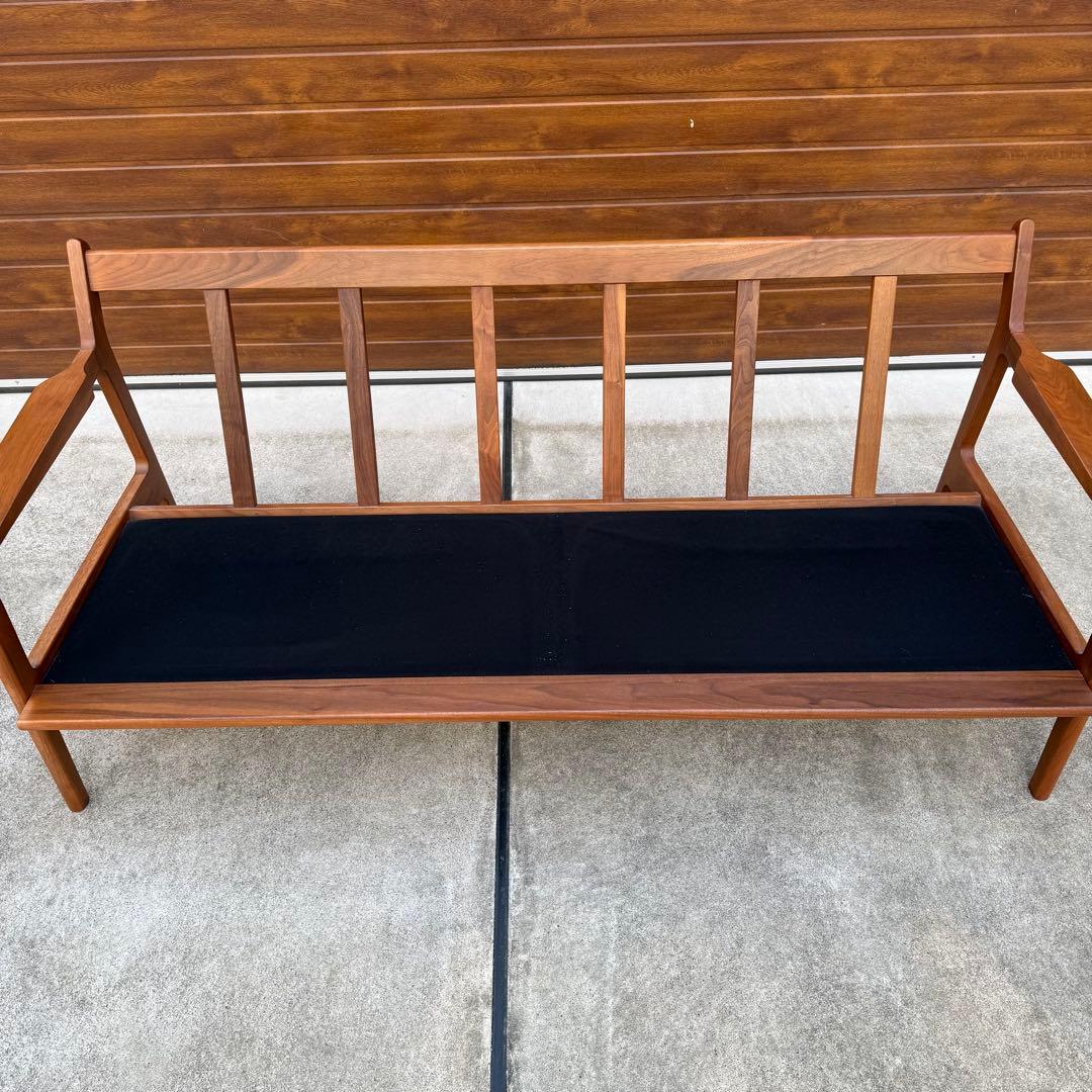 美品 ナガノインテリア 3P ソファ ウォールナット 本革 購入価格46万