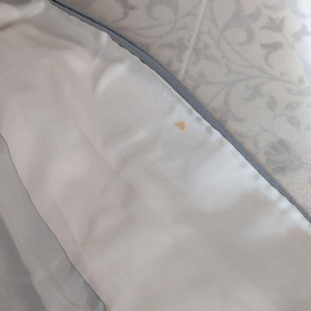 色無地　着物　フルセット　正絹　グレー　帯渦巻き　D2