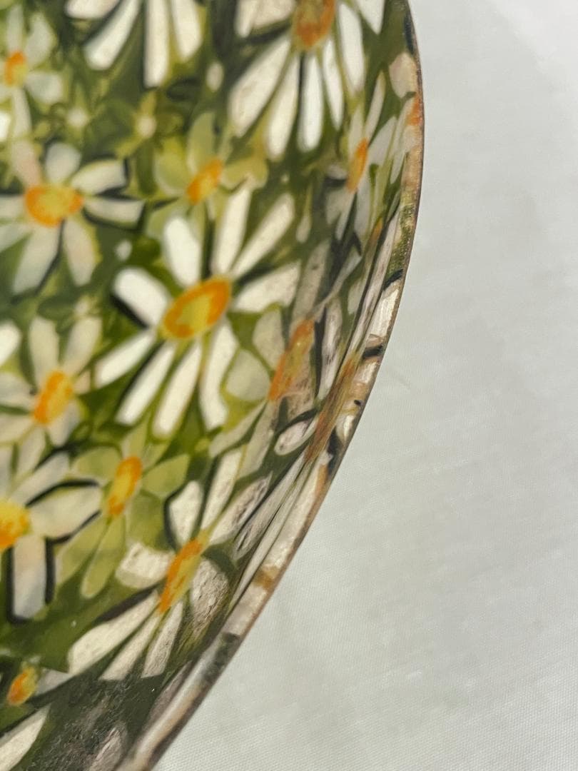 推定1960年代 ・ヴィンテージ　デイジー　花柄ボウル・ナチュラル