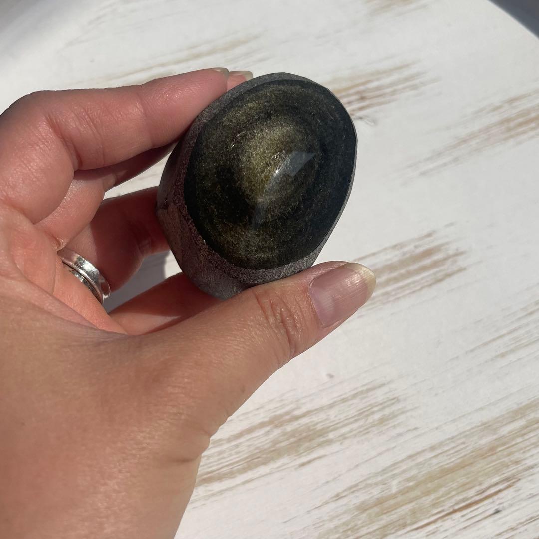 ゴールド オブシディアン 原石 カット