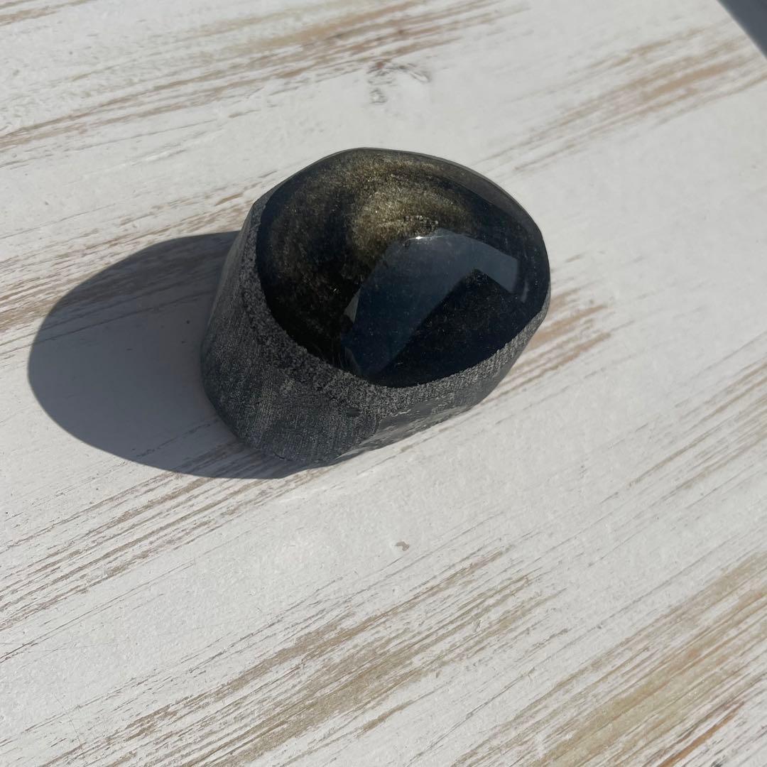 ゴールド オブシディアン 原石 カット