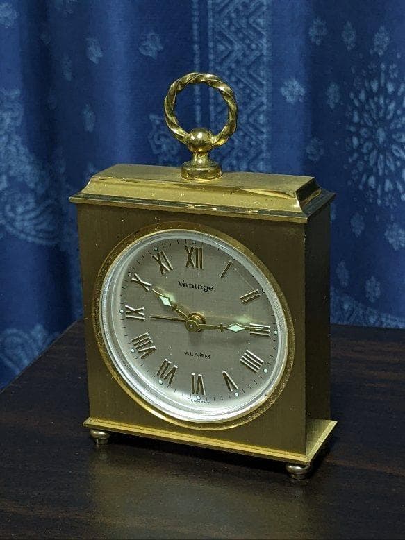 動画有◆稼働品◆Vantage アラームクロック 小型機械式手巻き時計 ドイツ製
