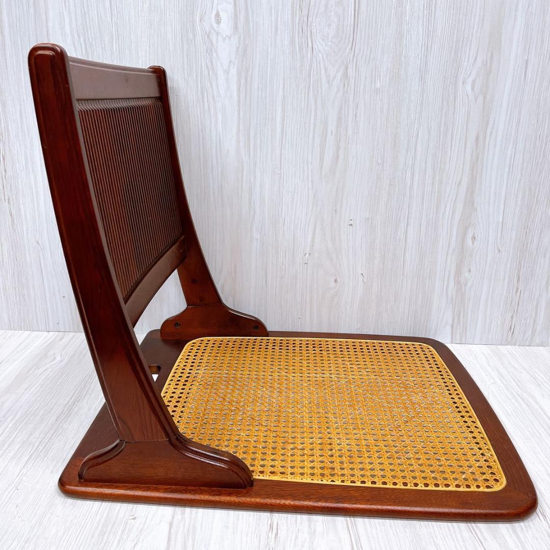 Karimoku カリモク 折りたたみ 座椅子 2台セット 籐座面 ラタン座面