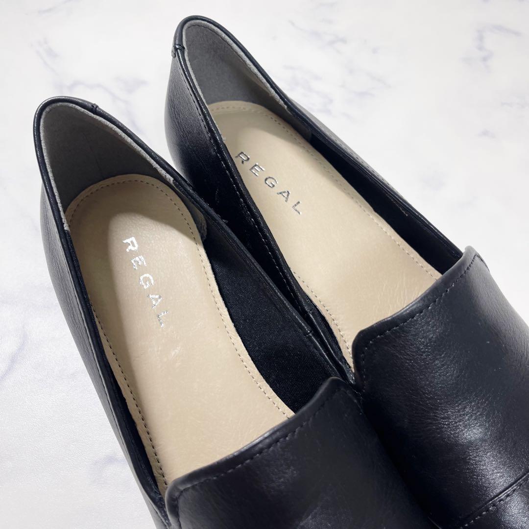【未使用級】リーガル F25M スリッポン フラットシューズ レザー 24cm黒