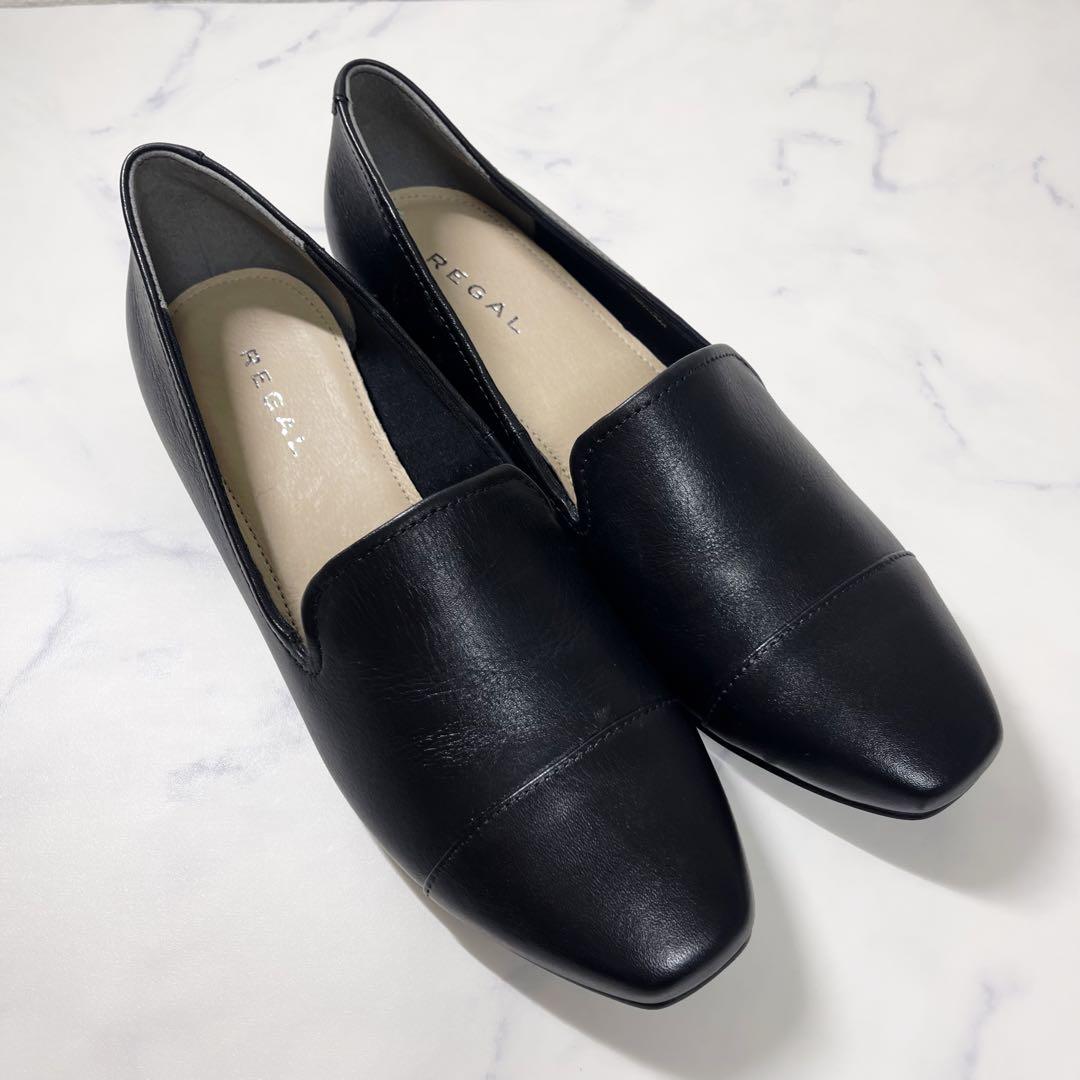 【未使用級】リーガル F25M スリッポン フラットシューズ レザー 24cm黒