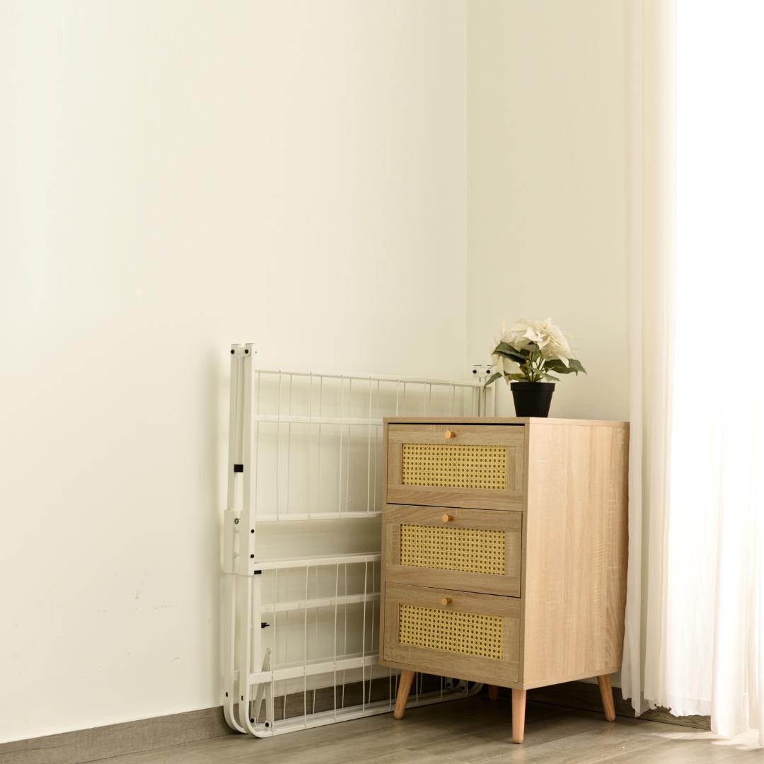 【マットレス付き】パイプベッド 折りたたみベッド シングル 組立簡単 ベッド収納