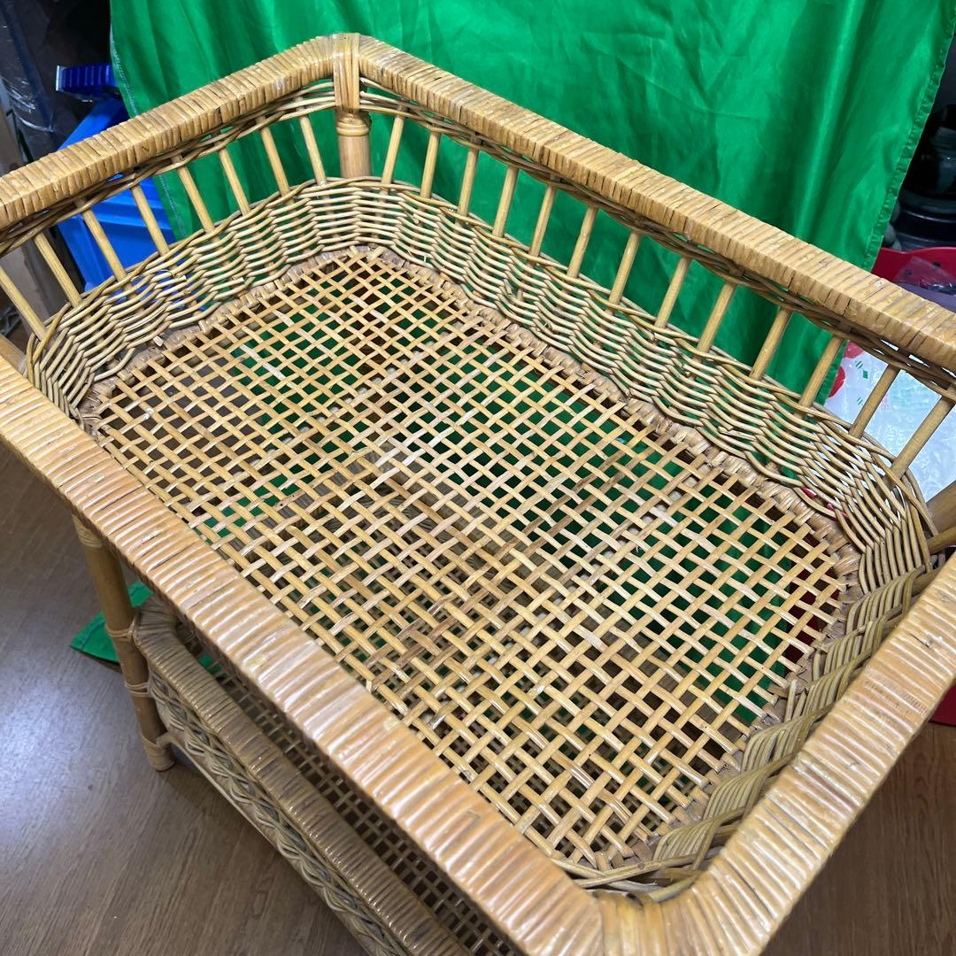 ラタン製2段収納ラック