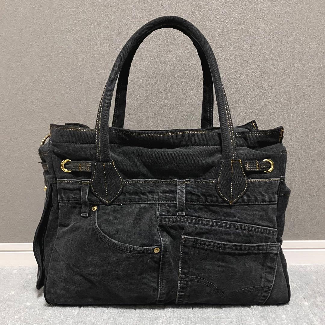 ルシアンエサヨ［リデューグレース］デニム　トートバッグ　犬、猫　2way