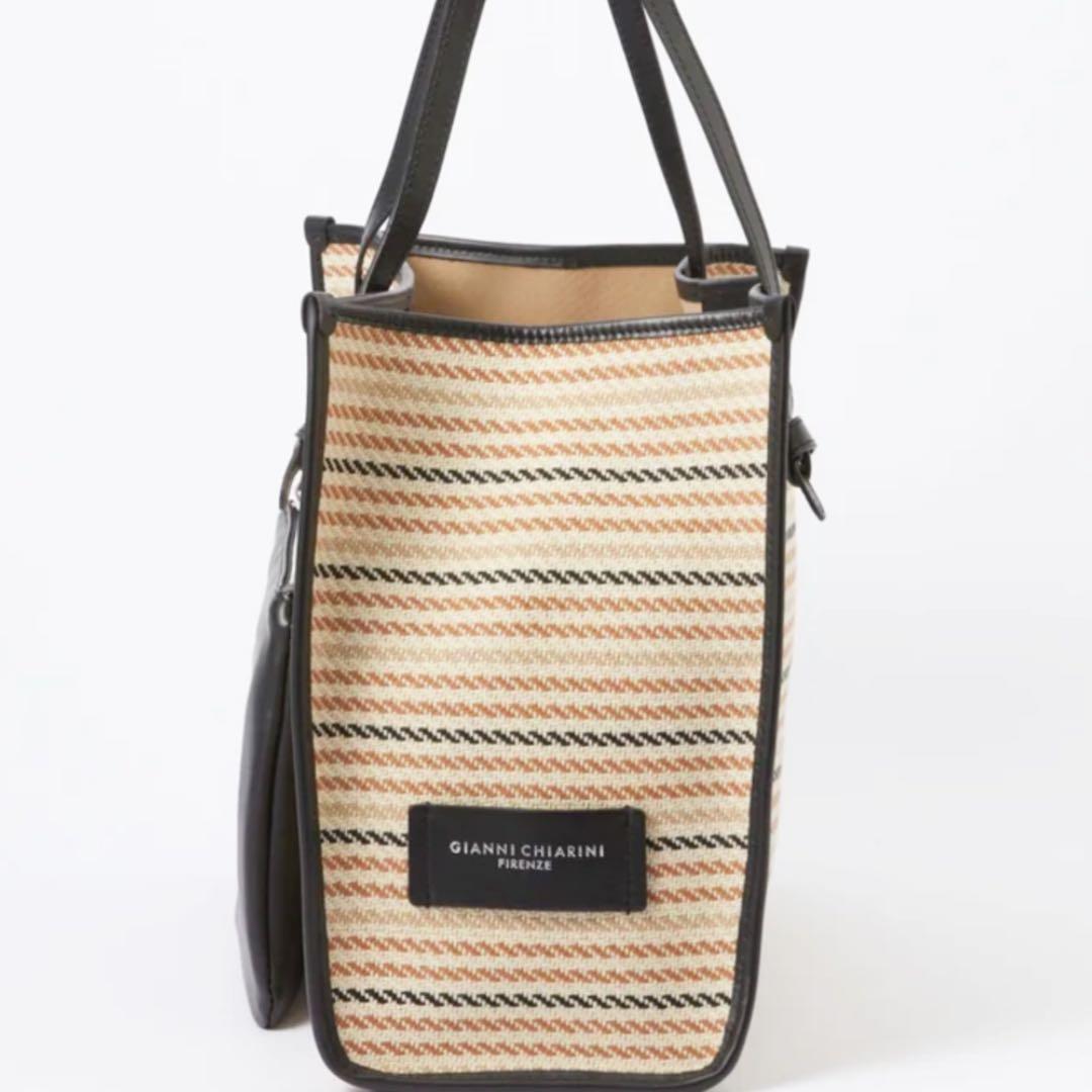 美品　ジャンニキアリーニ　バッグ　トートバッグ　ミニポーチ付き　ベージュ系