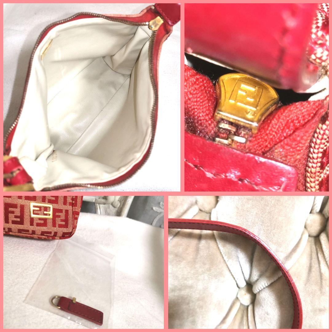 【鑑定済】フェンディFENDIズッキーノ ハンドバッグFF金具アクセサリーポーチ