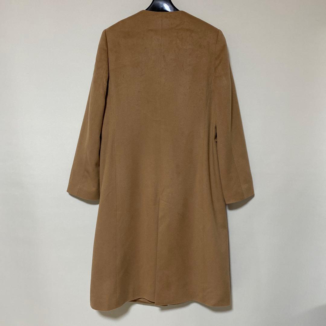 トゥモローランド 36 ノーカラー ロングコート カシミヤ100% DMW