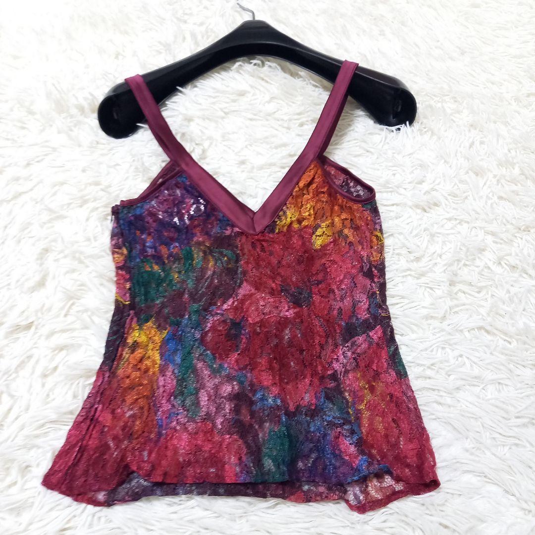 ●良品●　ドルチェ&ガッバーナ　D&G　キャミソール　花柄　レース　マルチカラー