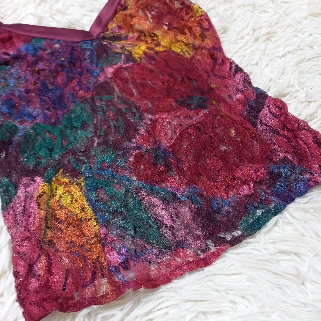 ●良品●　ドルチェ&ガッバーナ　D&G　キャミソール　花柄　レース　マルチカラー