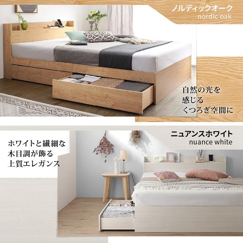 最安値！マットレスなし セミダブルベッド 収納 コンセント 送料込み！ 28