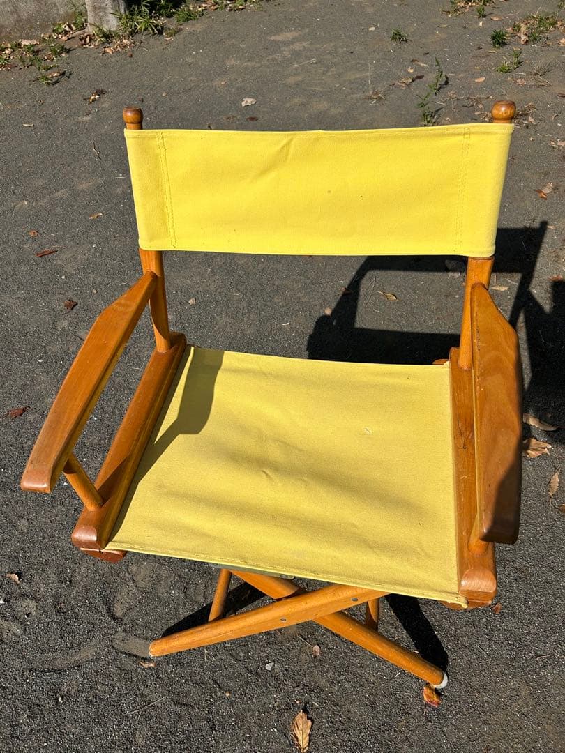 テレスコープ ビンテージ イエロー ディレクターズチェア 2脚セット
