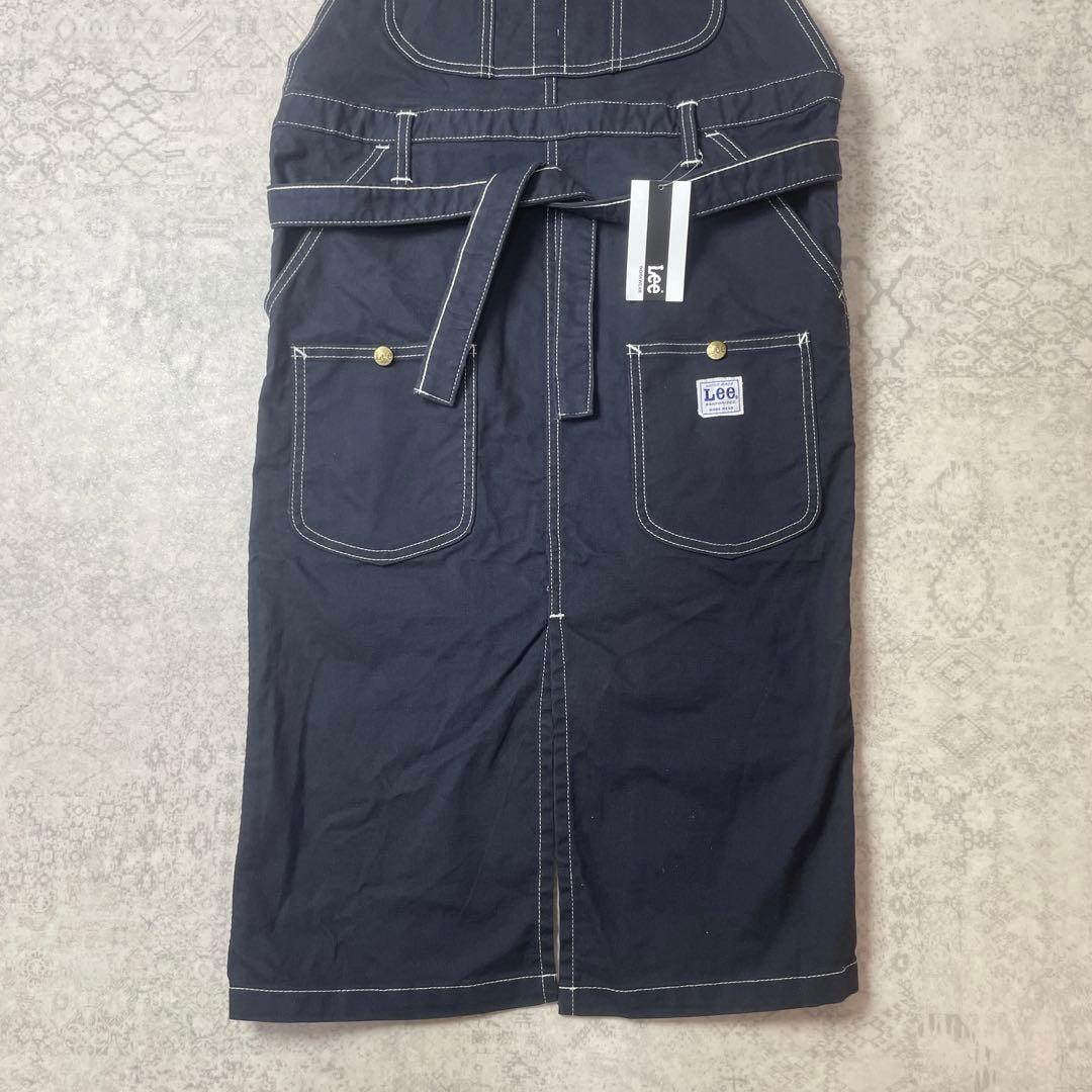 【タグ付き】 LEE オーバーオールエプロン ネイビー ストレッチダック
