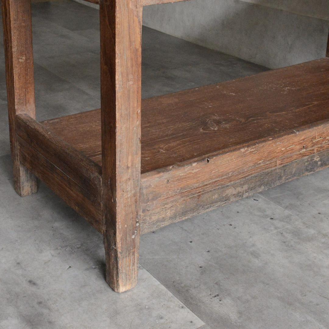 アジアンヴィンテージ 無垢 チーク オープンシェルフ インド 飾り棚 プランター